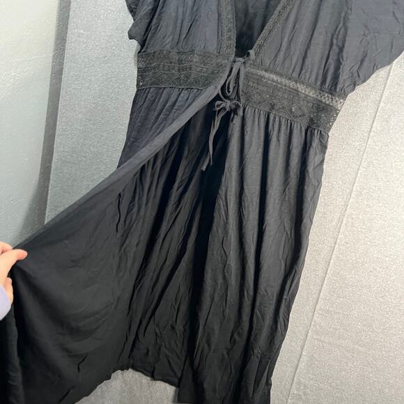 Belle Beach by Kim Gravel Petite Slub Knit Cover Up Black Petite M - Picture 10 of 15